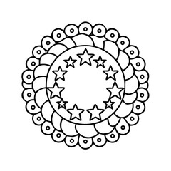 patriotic wreath icon, patriotic wreath line art - simple line art of patriotic wreath, perfect for patriotic wreath logos and icons