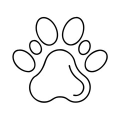 paw print icon, paw print line art - simple line art of paw print, perfect for paw print logos and icons