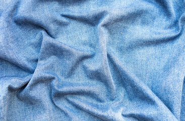 Fototapeta premium Blue fabric texture background, blue jean fabric pattern background