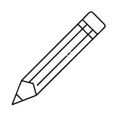 pencil icon, pencil line art - simple line art of pencil, perfect for pencil logos and icons