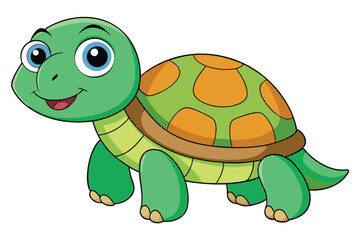 Illustration of Cute Turtle animal on white