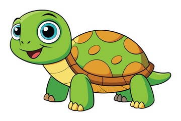 Illustration of Cute Turtle animal on white