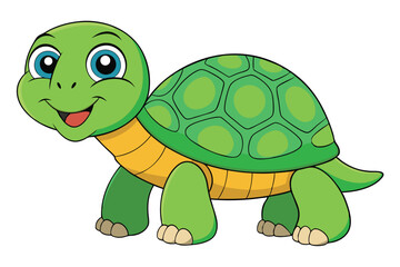 Illustration of Cute Turtle animal on white