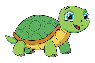 Illustration of Cute Turtle animal on white