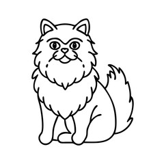 persian cat icon, persian cat line art - simple line art of persian cat, perfect for persian cat logos and icons