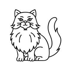 persian cat icon, persian cat line art - simple line art of persian cat, perfect for persian cat logos and icons