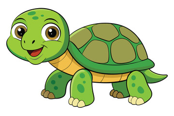 Illustration of Cute Turtle animal on white