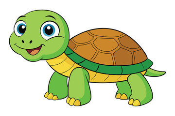 Illustration of Cute Turtle animal on white