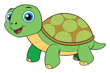 Illustration of Cute Turtle animal on white
