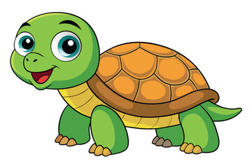 Illustration of Cute Turtle animal on white