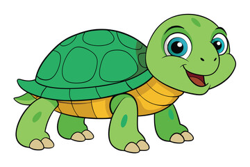 Illustration of Cute Turtle animal on white