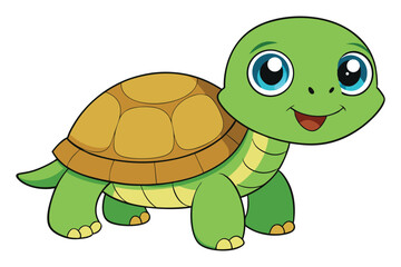 Illustration of Cute Turtle animal on white