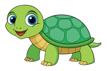 Illustration of Cute Turtle animal on white