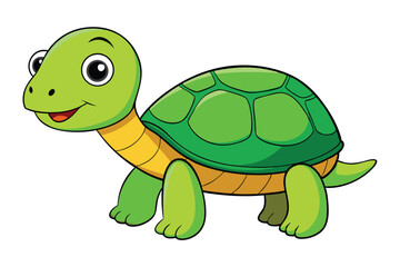 Illustration of Cute Turtle animal on white