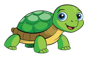Illustration of Cute Turtle animal on white