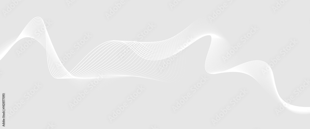 Poster abstract black wave lines on white background. dynamic wave pattern modern