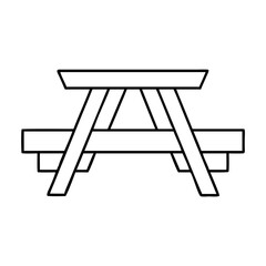 picnic table icon, picnic table line art - simple line art of picnic table, perfect for picnic table logos and icons