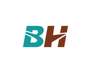 BH logo design vector template. BH