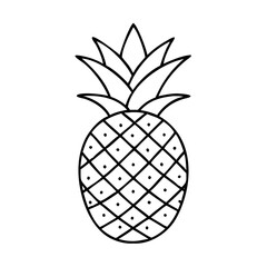 pineapple icon, pineapple line art - simple line art of pineapple, perfect for pineapple logos and icons