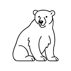 polar bear icon, polar bear line art - simple line art of polar bear, perfect for polar bear logos and icons