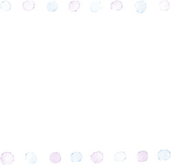 シャボン玉のような水彩ドットのフレーム