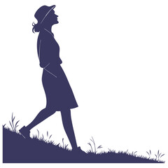 silhouette women day on white background