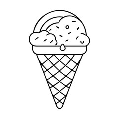 rainbow ice cream cone icon, rainbow ice cream cone line art - simple line art of rainbow ice cream cone, perfect for rainbow ice cream cone logos and icons