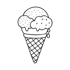 rainbow ice cream cone icon, rainbow ice cream cone line art - simple line art of rainbow ice cream cone, perfect for rainbow ice cream cone logos and icons