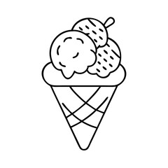 raspberry sorbet icon, raspberry sorbet line art - simple line art of raspberry sorbet, perfect for raspberry sorbet logos and icons