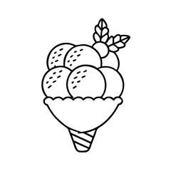 raspberry sorbet icon, raspberry sorbet line art - simple line art of raspberry sorbet, perfect for raspberry sorbet logos and icons