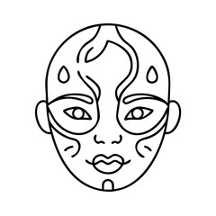 red and white face paint icon, red and white face paint line art - simple line art of red and white face paint, perfect for red and white face paint logos and icons