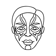 red and white face paint icon, red and white face paint line art - simple line art of red and white face paint, perfect for red and white face paint logos and icons