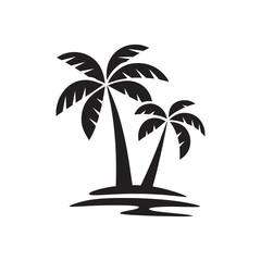 Obraz premium Palm tree, Palm Tree Silhouette Design Vector, 