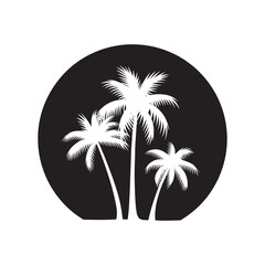 Obraz premium Palm tree, Palm Tree Silhouette Design Vector, 