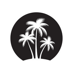 Obraz premium Palm tree, Palm Tree Silhouette Design Vector, 