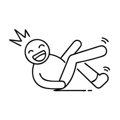  rolling on the floor laughing icon, rolling on the floor laughing line art - simple line art of rolling on the floor laughing, perfect for rolling on the floor laughing logos and icons