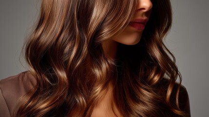Fototapeta premium Chic Bangs for Wavy Hair for woman.