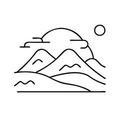 sand dune icon, sand dune line art - simple line art of sand dune, perfect for sand dune logos and icons