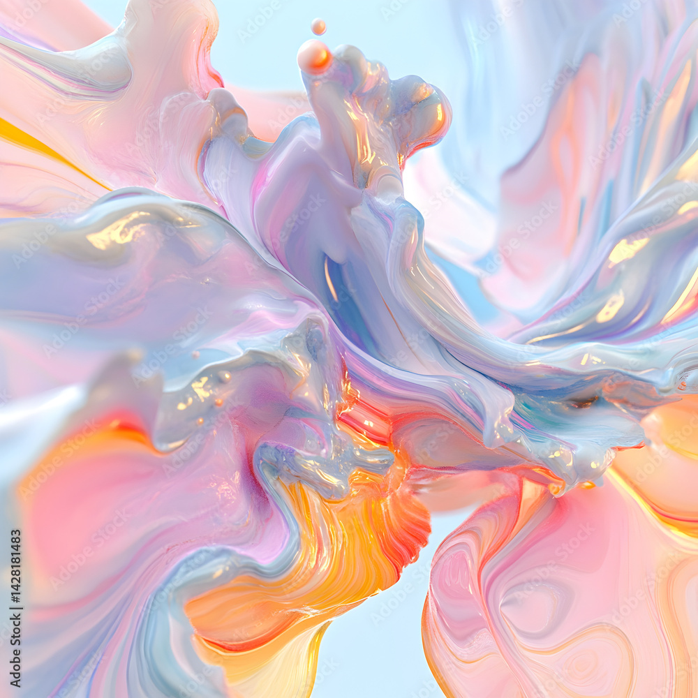 Poster abstract fluid colorful background: a breathtaking display of vibrant colors in a dynamic, flowing c