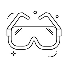 science goggles icon, science goggles line art - simple line art of science goggles, perfect for science goggles logos and icons