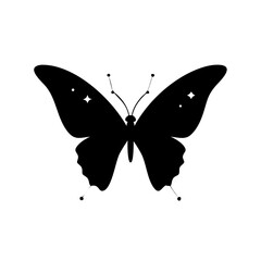 Classic Butterfly Outline Vector Image