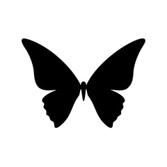 Simple Open Wing Butterfly Silhouette Vector