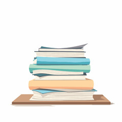 Organized paperwork stack on wooden desk, minimalist workspace clarity