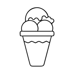 scoop in a cone holder icon, scoop in a cone holder line art - simple line art of scoop in a cone holder, perfect for scoop in a cone holder logos and icons