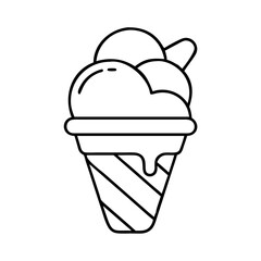 scoop in a cone holder icon, scoop in a cone holder line art - simple line art of scoop in a cone holder, perfect for scoop in a cone holder logos and icons