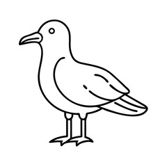 seagull icon, seagull line art - simple line art of seagull, perfect for seagull logos and icons