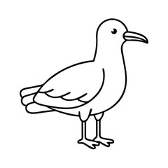 seagull icon, seagull line art - simple line art of seagull, perfect for seagull logos and icons