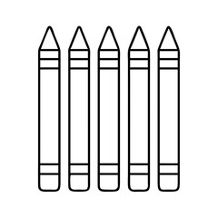 set of colored pencils icon, set of colored pencils line art - simple line art of set of colored pencils, perfect for set of colored pencils logos and icons