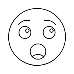 shocked face icon, shocked face line art - simple line art of shocked face, perfect for shocked face logos and icons