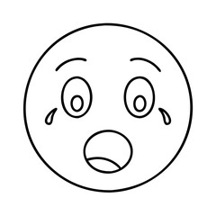 shocked face icon, shocked face line art - simple line art of shocked face, perfect for shocked face logos and icons